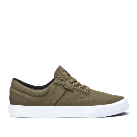 Supra Cobalt Mens Low Tops Shoes Olive UK 01GSI